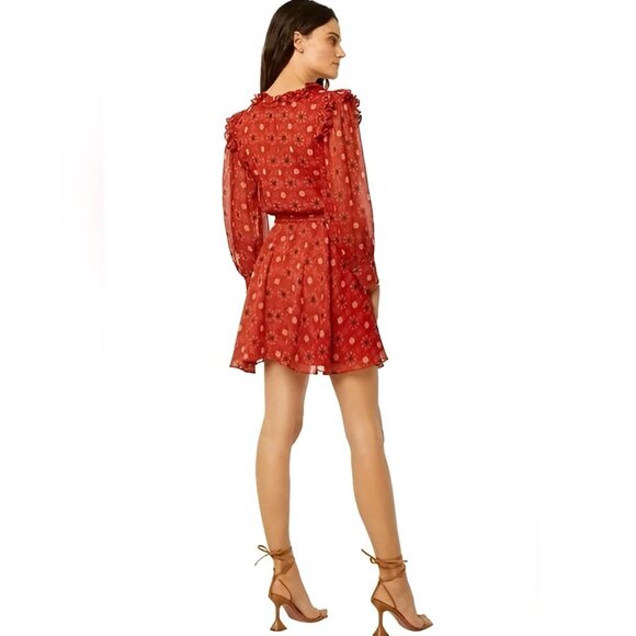 Misa Los Angeles Veruka Red Floral Mini Dress S - Picture 6 of 16